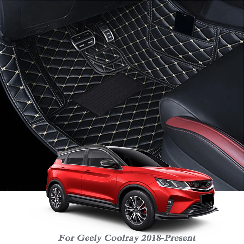 

Автомобильный Стайлинг из искусственной кожи коврик для ног Geely Coolray 2018-настоящее время LHD защита для пола ковра Водонепроницаемая накладка ...