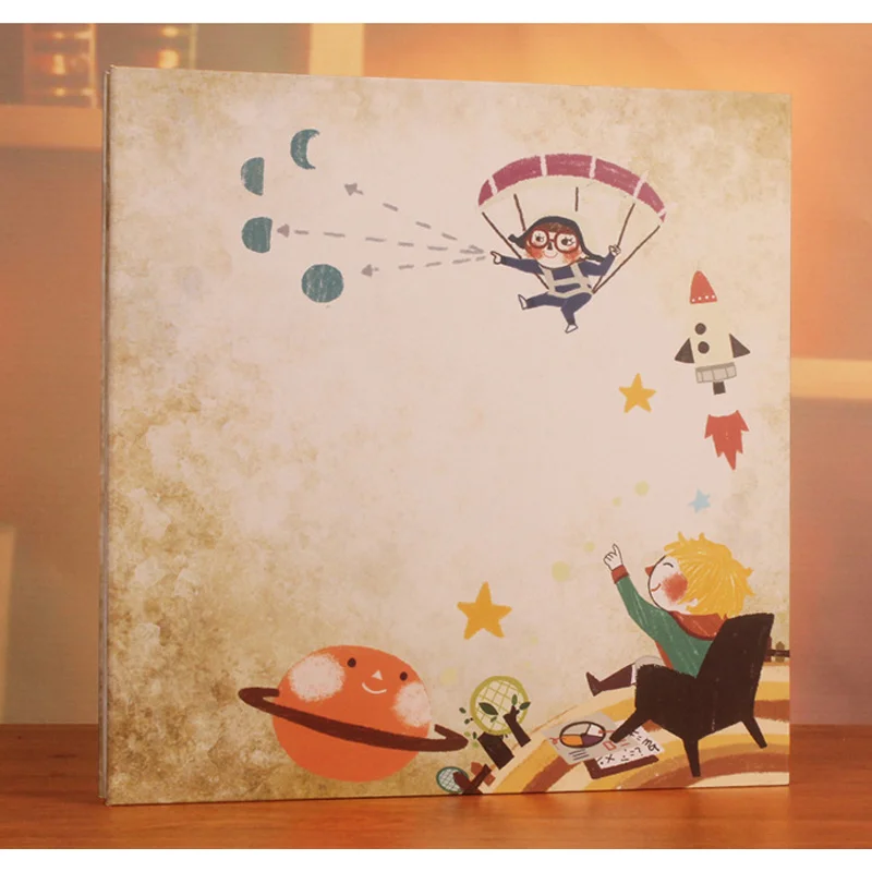 White background Polaroid 600 12 inch self-adhesive film diy handmade album romantic couple family baby growth creative wooden cover album - Цвет: White background