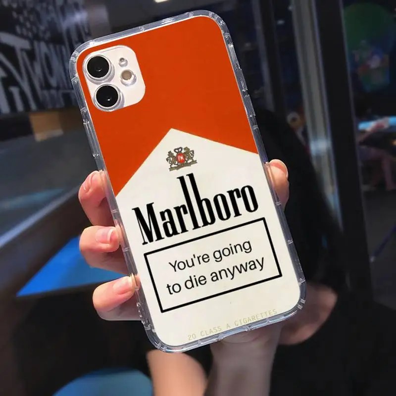 

Cigarette M-marlboro Soft Phone Case Transparent Case For Iphone 6 6s 7 8 Plus XR X XS 11 12 Pro Max