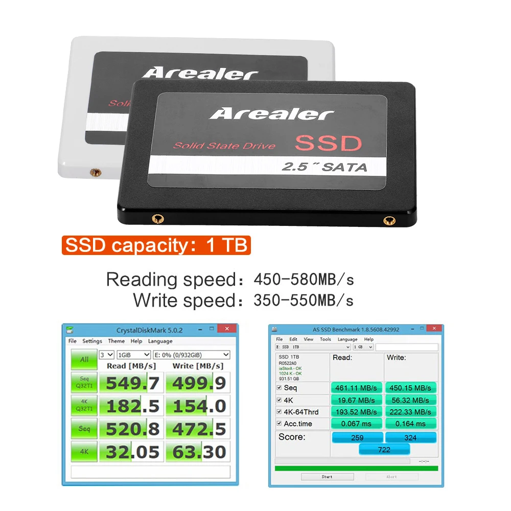 SSD накопитель Arealer 2 5 дюйма 1 ТБ SATA 3|Внутренние твердотельные накопители (SSD)| |