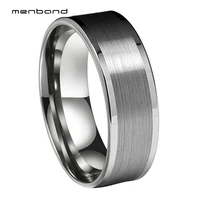 tungsten wedding ring men women forever ring with center brushed flat band 6mm 8mm comfort fit