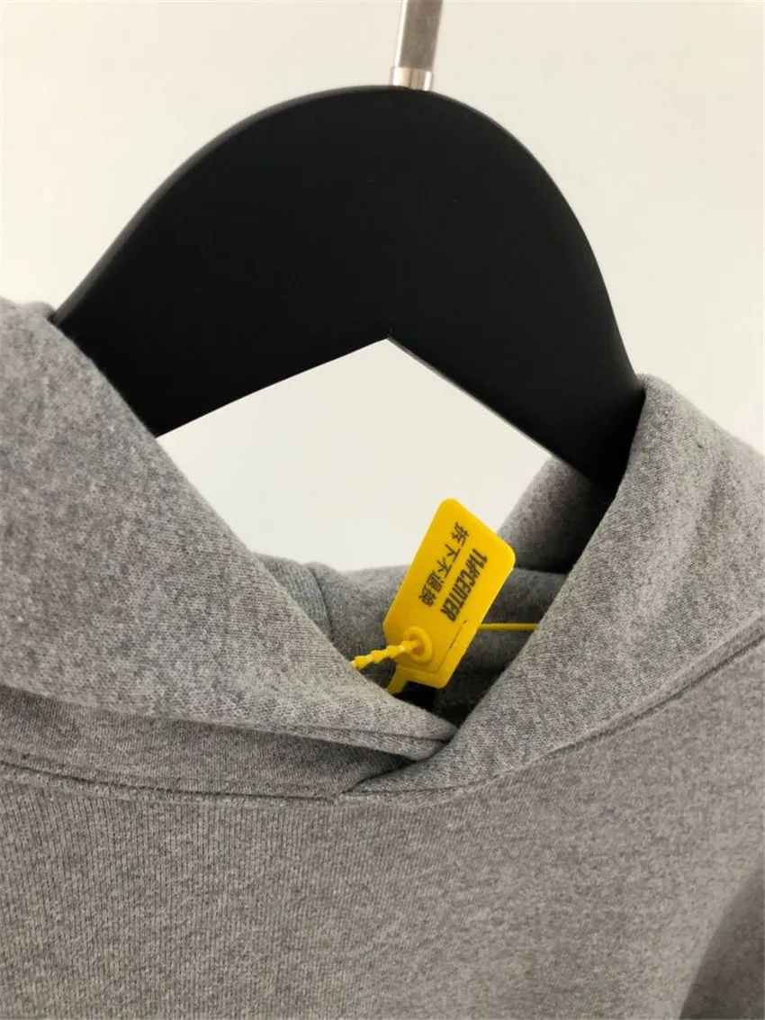 

VUJADE KENIJIMA Hoodie Men Women High Street Burr Back Pressure line Solid Color Pullovers