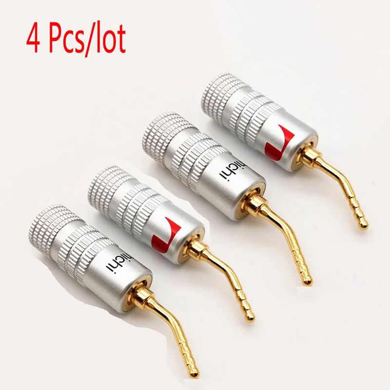 1/2/4 pcs/lot 2mm Banana Plug Gold Plated Speaker Cable Pin Angel Wire Screws Lock Connector For Musical HiFi Audio |