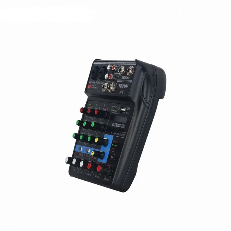 2 шт. аудио микшер Цифровая Bluetooth MP3 USB вход + 48 В Phantom Power A4 звуковая карта смешивания