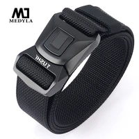 medyla official genuine tactical belt metal buckle military belt soft real nylon sports accessories men christmas gift bll2035