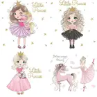 Мультяшные наклейки на стену принцессы и единорога, виниловые декоративные наклейки на стену, украшение для спальни, детской комнаты, Фреска, плакат