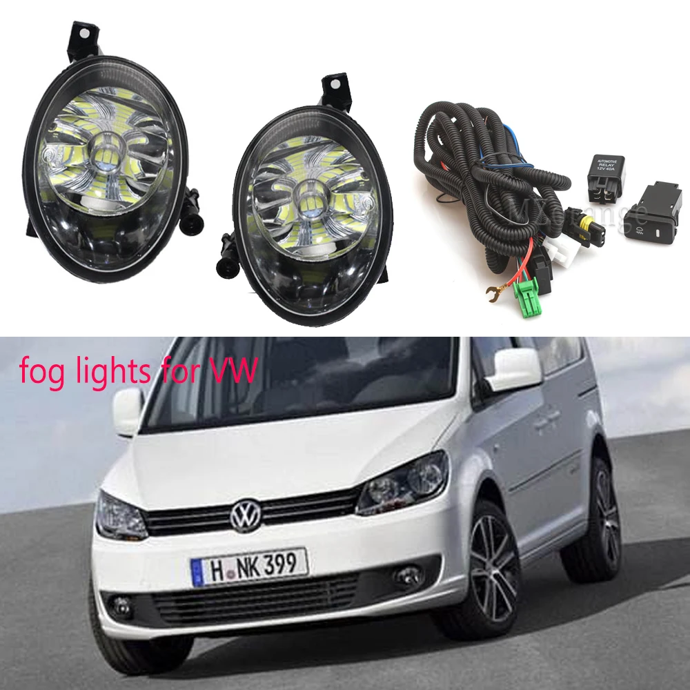 

LED Fog Lights For VW Golf 6 MK6 2009-2013 For Jetta 6 Caddy 2K Tiguan 2011-2016 Front Foglights Wiring Switch kit