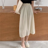 summer 2021 new korean version of the high waist polka dot a line skirt in the long section of the thin skirt