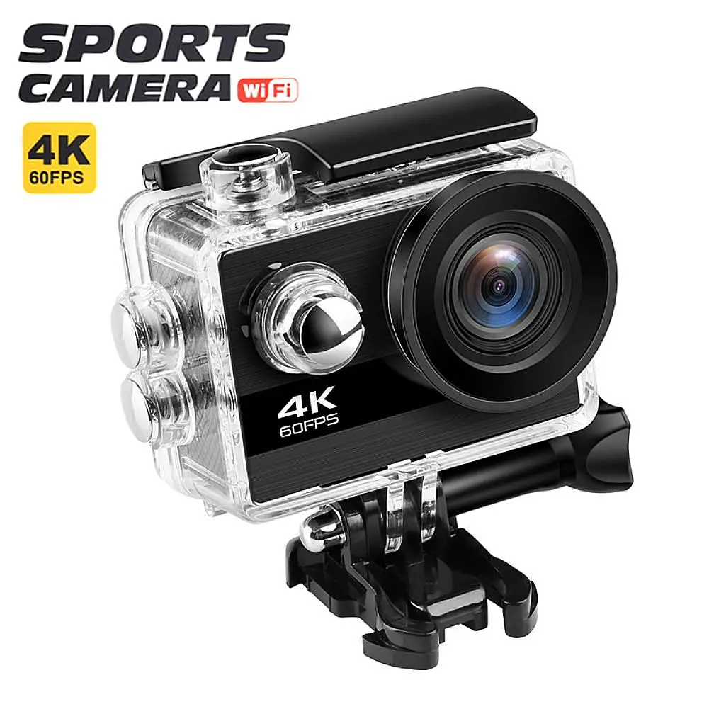 4K Ультра HD экшн-Камера Wi-Fi HD спортивные Камера широкоугольный объектив с фокусным расстоянием 4 K/60fps видео 2400W пикселей 2-дюймовый ЖК-дисплей 100FT Водонепроницаемый Камера