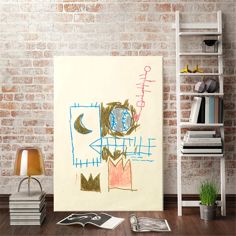 

Jean Michel Graffiti Canvas Painting Posters and Prints Modern Abstract Wall Decorative Art Pictures for Living Room Home Decor