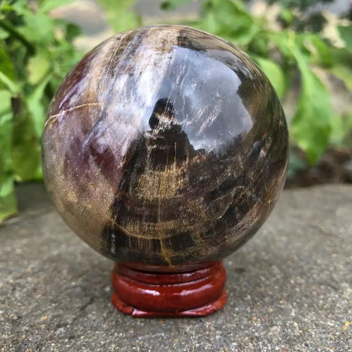 

Natural Crystal Ball, Ink Painting Quartz Ball, Home Reiki Decoration.Energy Healing Stone