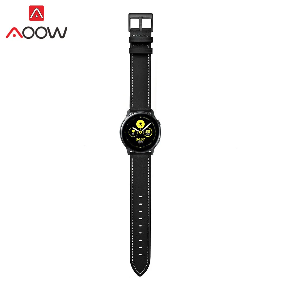 Ремешок для часов из натуральной кожи для samsung Galaxy Watch 42 мм Galaxy Active 20 мм браслет ремешок аксессуары для gear S2 SM-R810