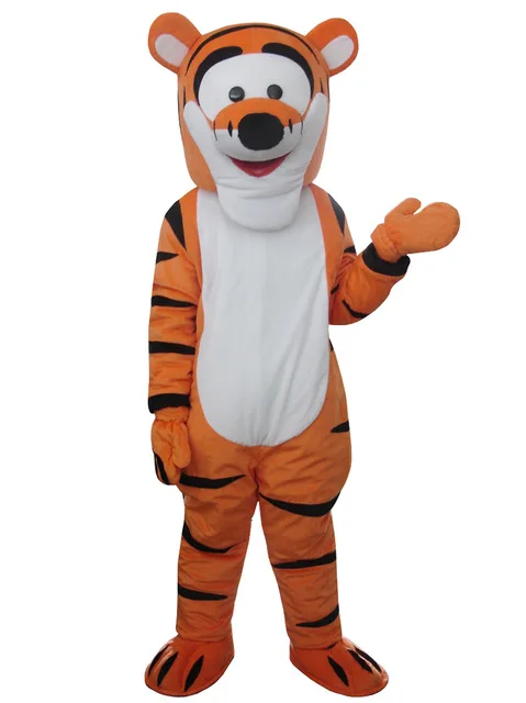 Tigger Милый костюм талисмана тигра, костюм талисмана из мультфильма, карнавальный костюм персонажа, взрослый размер, костюмы на Хэллоуин, Рождество, праздник - Цвет: Tigger