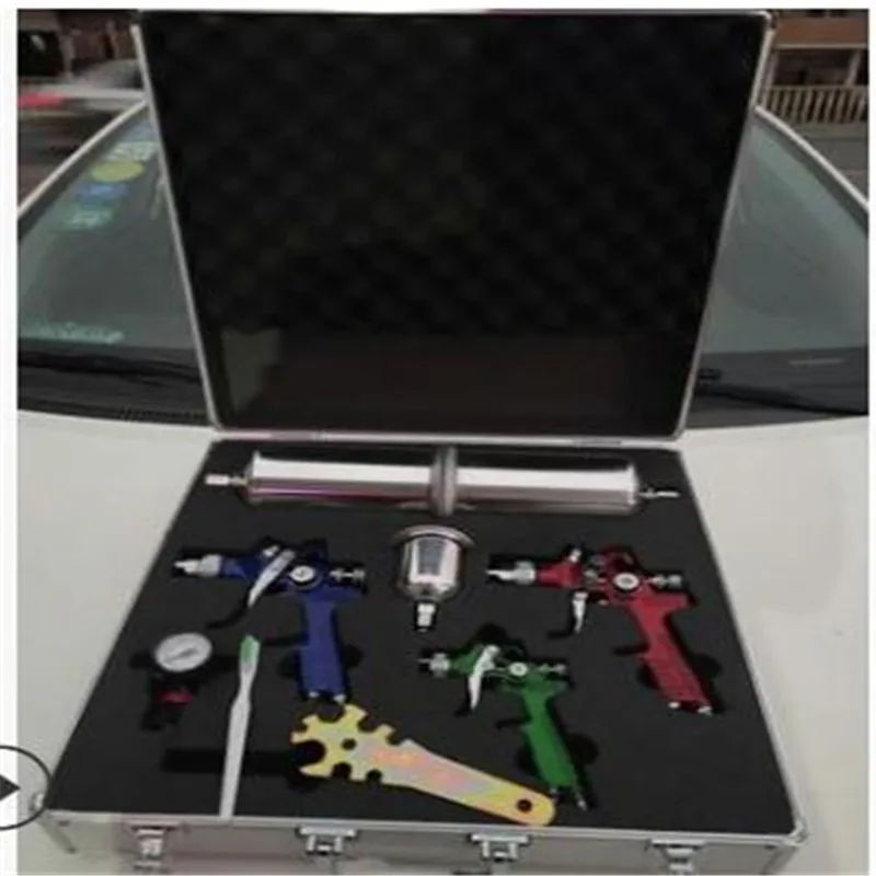 Новый экологичный H827 + H2000 пистолет-распылитель алюминиевый ящик набор