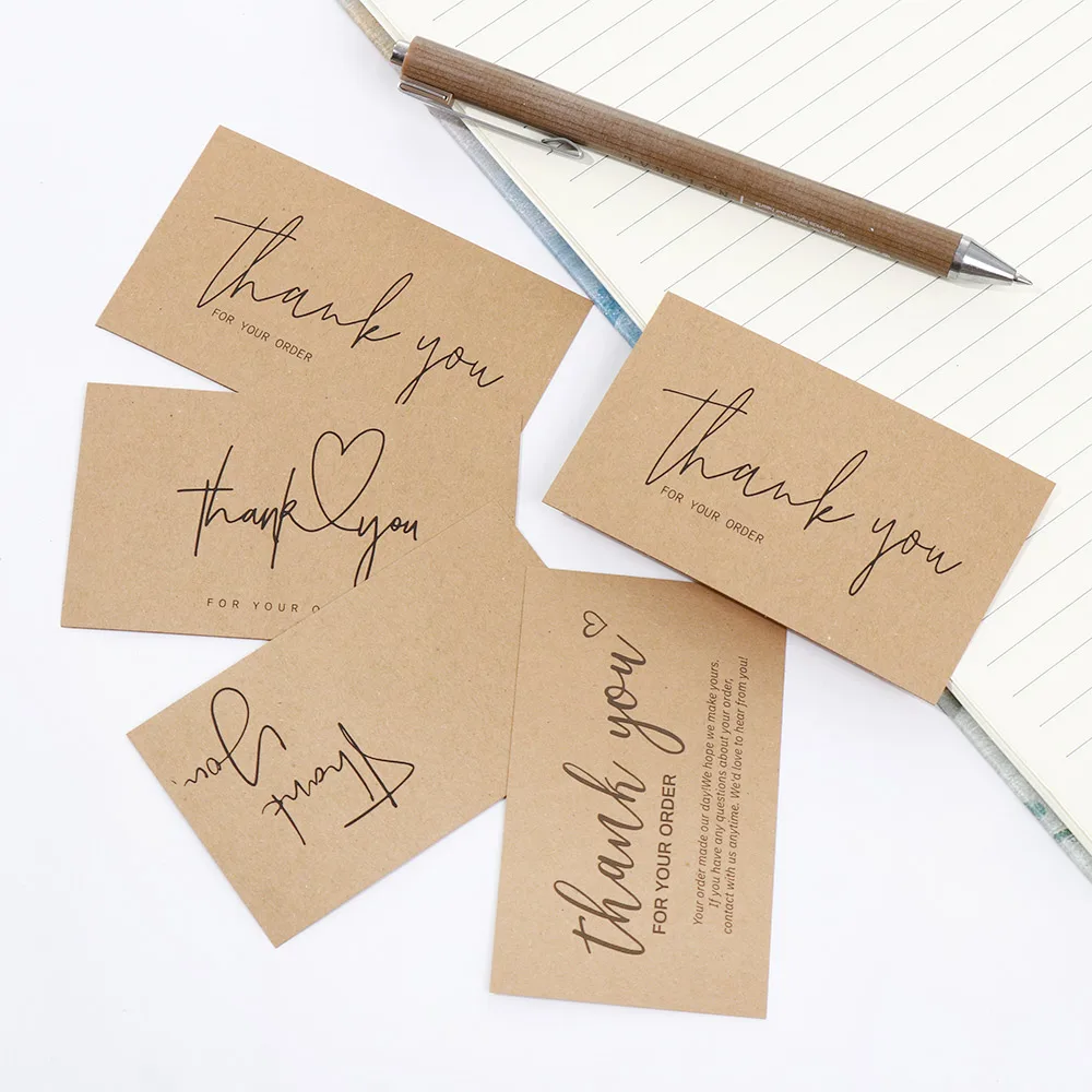 

Package For Small Business Express Appreciate Kraft Paper Cards Greeting Labels "Thank You For Your Order" Postcards