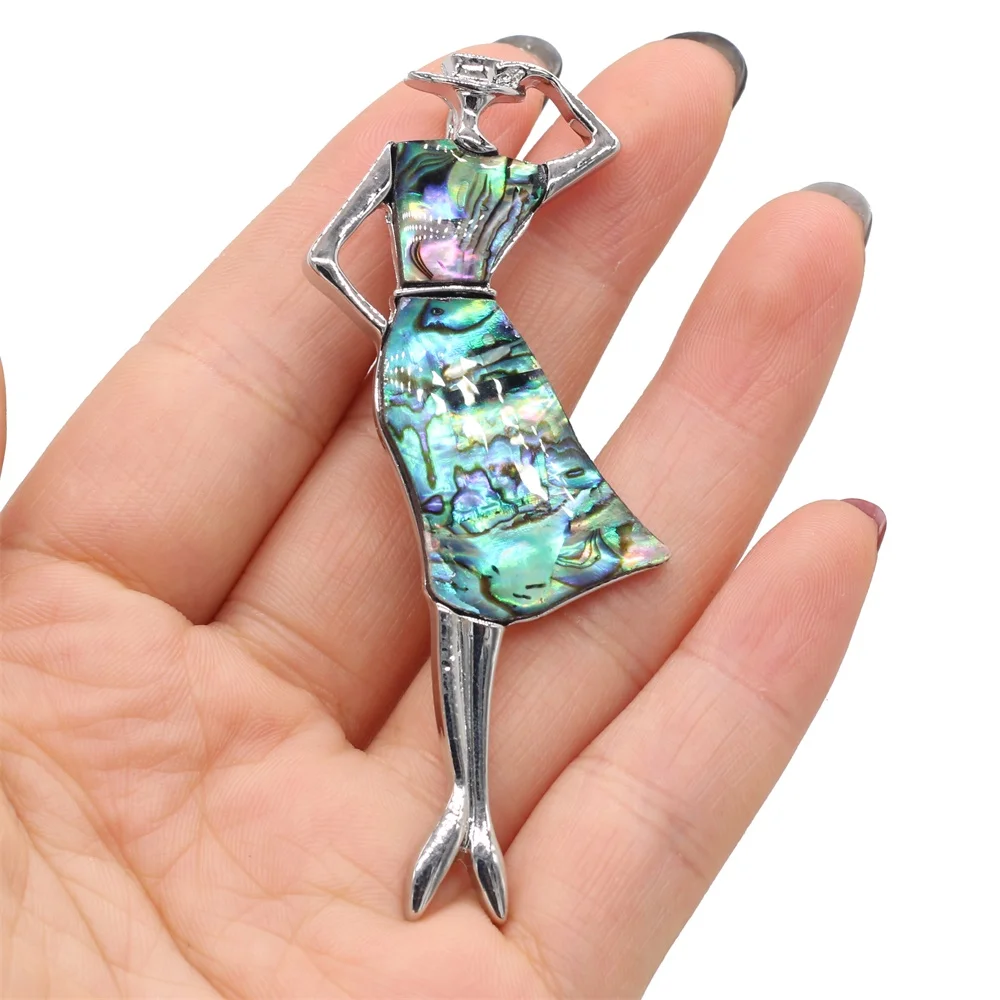 Женская брошь из натуральной раковины "Красота" для изготовления украшений, подходит для создания ожерелий, одежды и аксессуаров.