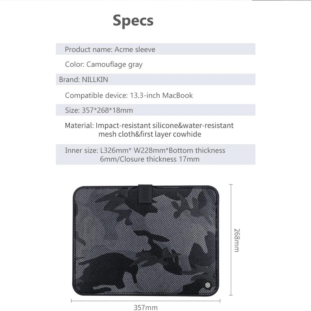 Сумка для ноутбука NILLKIN, рукав-вкладыш для Macbook Air Pro, 13 дюймов, сумка для ноутбука, чехол для iPad Pro 11 12,9, противоударный