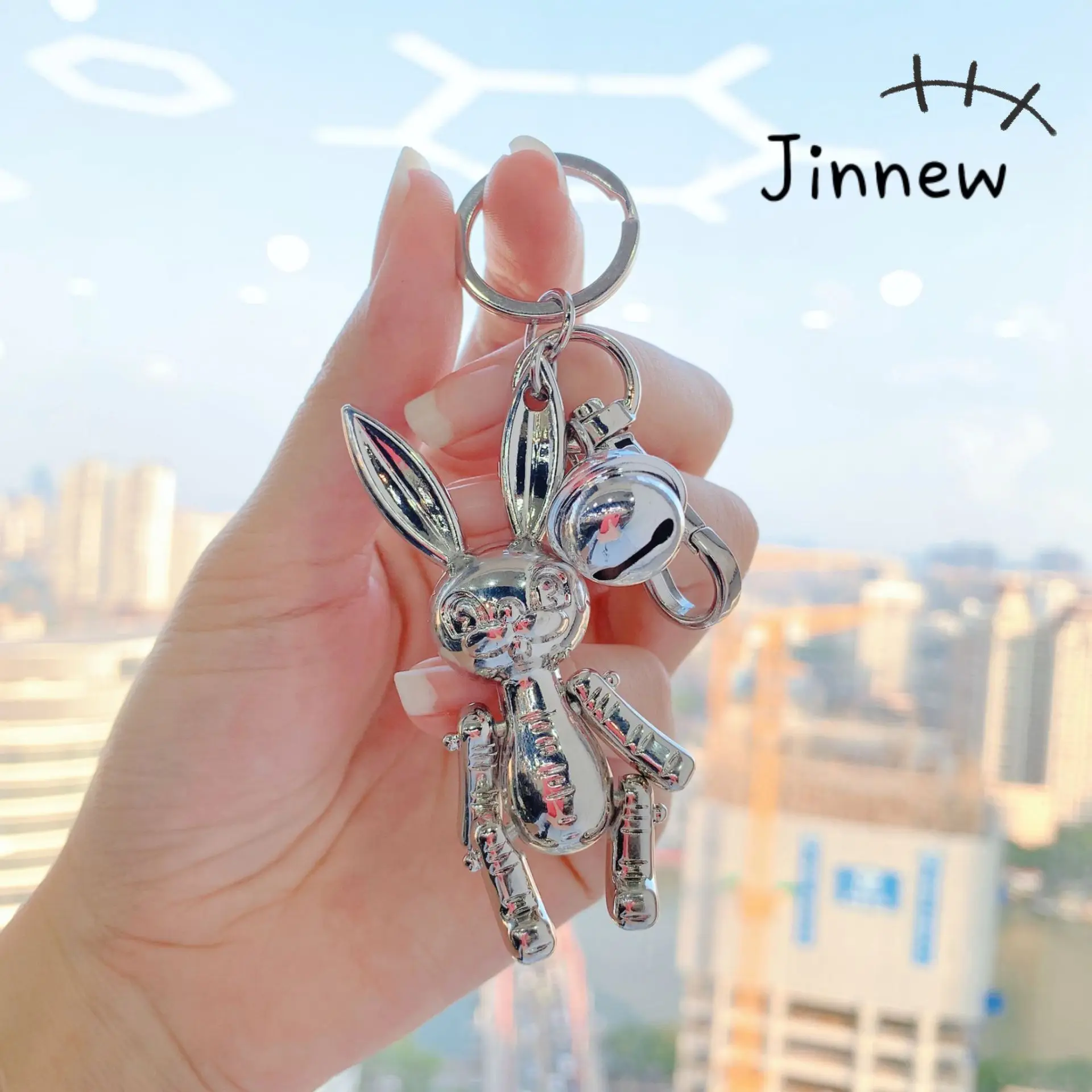 Ключница из серии Creative Rock Rabbit для сумки школьника с металлическим модным брелоком, подходящая для вашего магазина со стендами для игрушек.