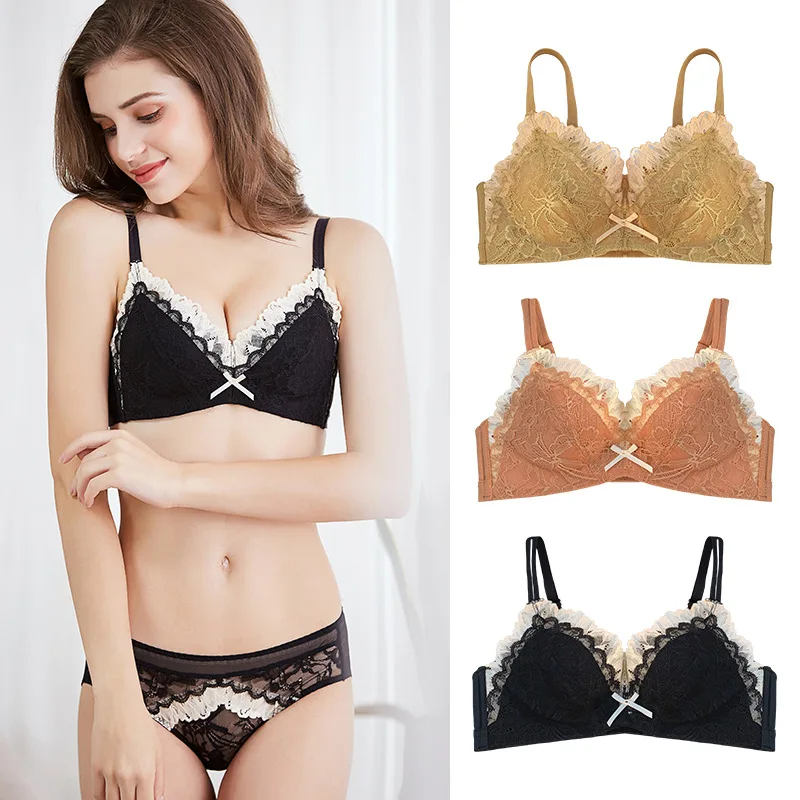 

Женский бюстгальтер, соблазнительный подходящий цвет кружевной дизайн без следов, удобный бюстгальтер с глубоким V-образным вырезом, Женск...