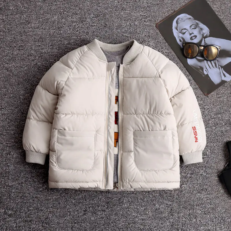 Children's Clothing Korean Style Cotton-padded Jacket Boys Short Winter Thickened Jacket Girls Baseball Uniform