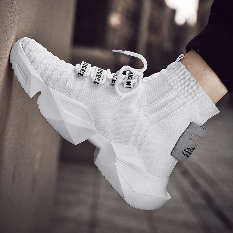 Мужские легкие кроссовки Повседневная Удобная обувь с высоким берцем на плоской