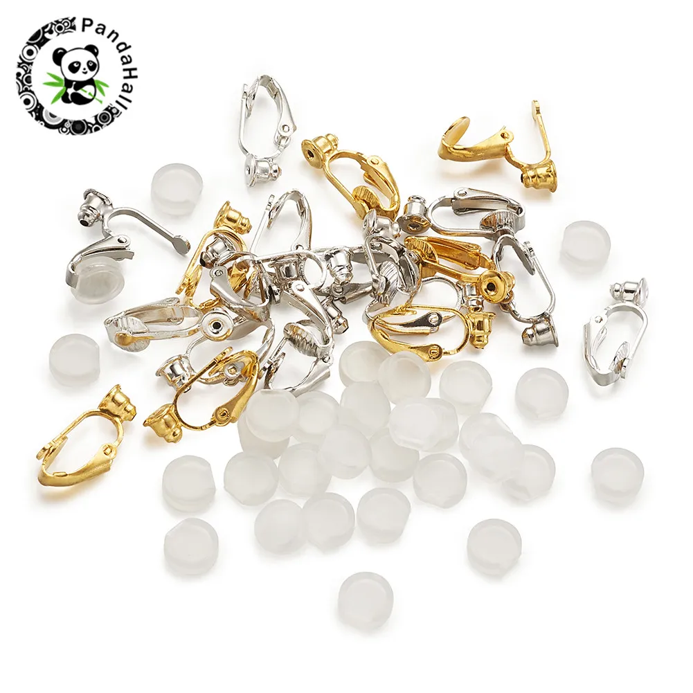 Латунные компоненты для клипсов сережек фурнитура и пластиковая накладка