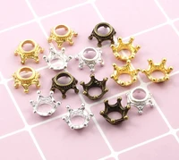 50pcs hollow crown frame cameo setting pendant for uv epoxy filler resin necklace jewelry making craft diy accessories