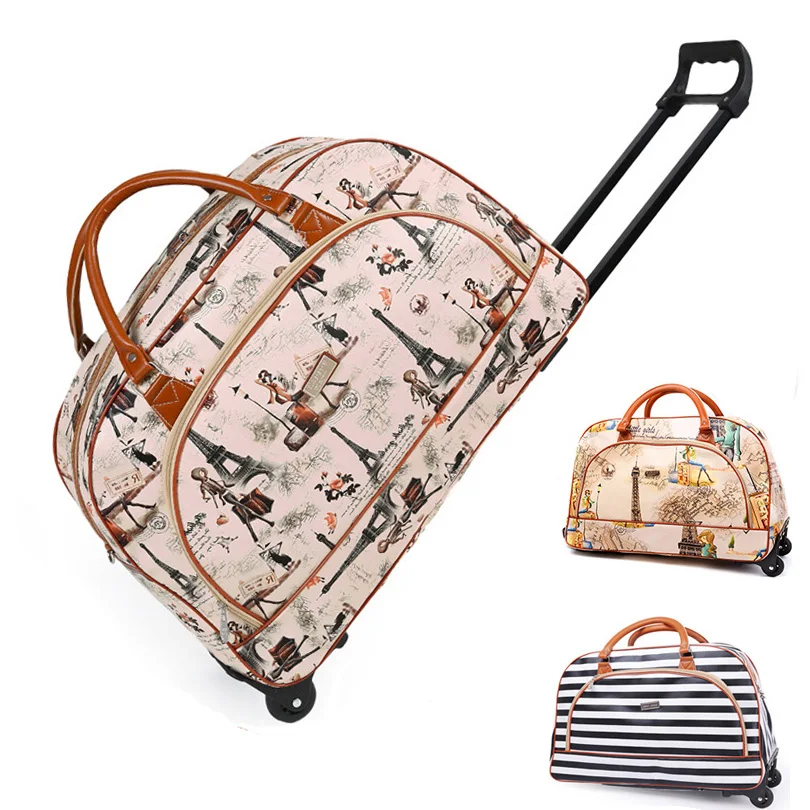 Персонализированная Сумка На Колесиках с принтом из искусственной кожи Женская