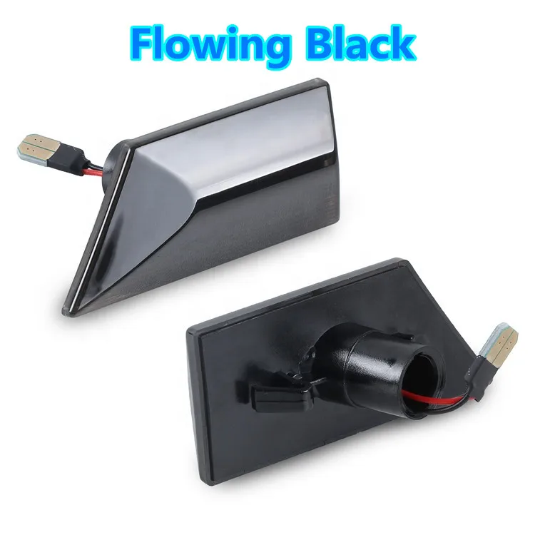 Flowing Black Пара, 12 В, плавный светильник поворотного сигнала, Динамический светодиодный боковой маркер, боковой ретранслятор, светильник для Opel, для Vectra C, для Signum 02-08 - Испускаемый цвет: Flowing Black