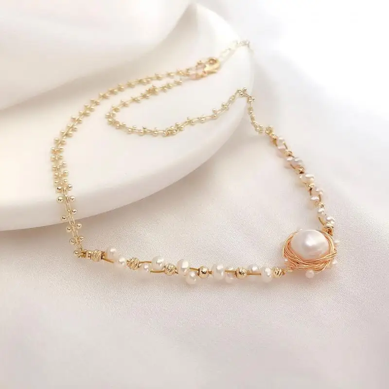 

Ожерелье из натурального пресноводного жемчуга женское, длинная цепочка для свитера ручной работы, хороший подарок на свадьбу, помолвку, ве...