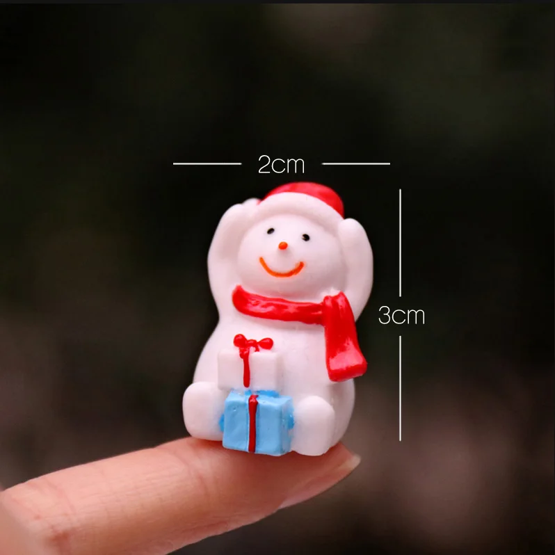 snowman BAIUFOR Рождественский миниатюрный Санта Клаус сани олень подарок поезд статуэтки для террариума Феи садовый Декор снежный Пейзаж Модель - Цвет: snowman