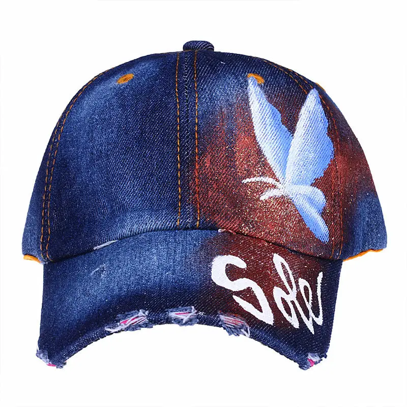 Бейсбольная кепка с изображением бабочки и флага США|Мужские бейсболки| |