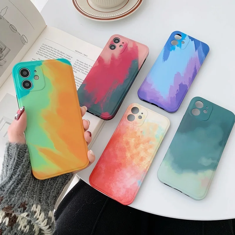 

Painting Shockproof Silicone Case for Iphone 12 12Pro Max 11 11Pro XR X XS Max 7 8 Plus SE2020 Protective Watercolor Phone Cases