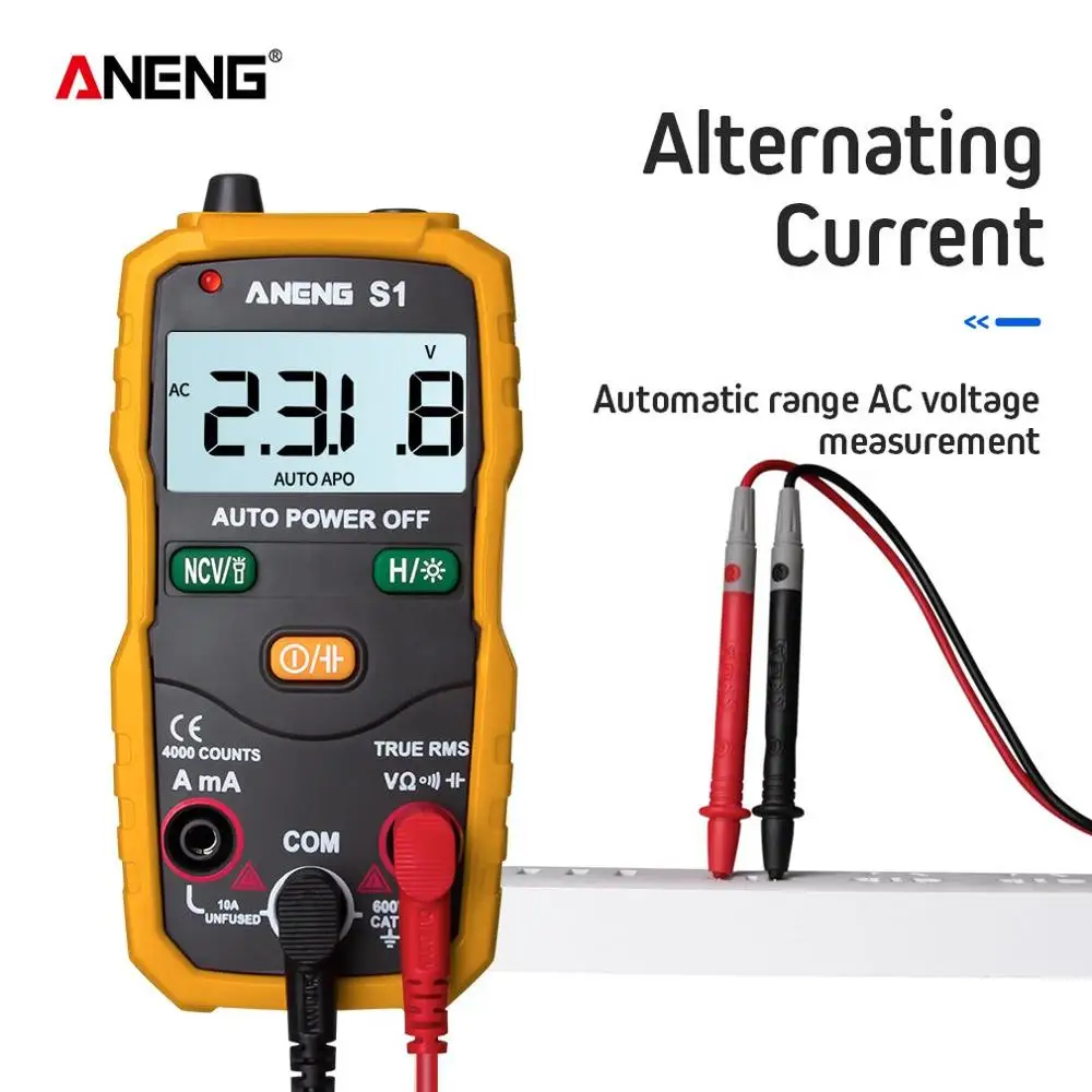 Цифровой мультиметр ANENG S1 с ЖК-дисплеем миниатюрный ручной тестер напряжения