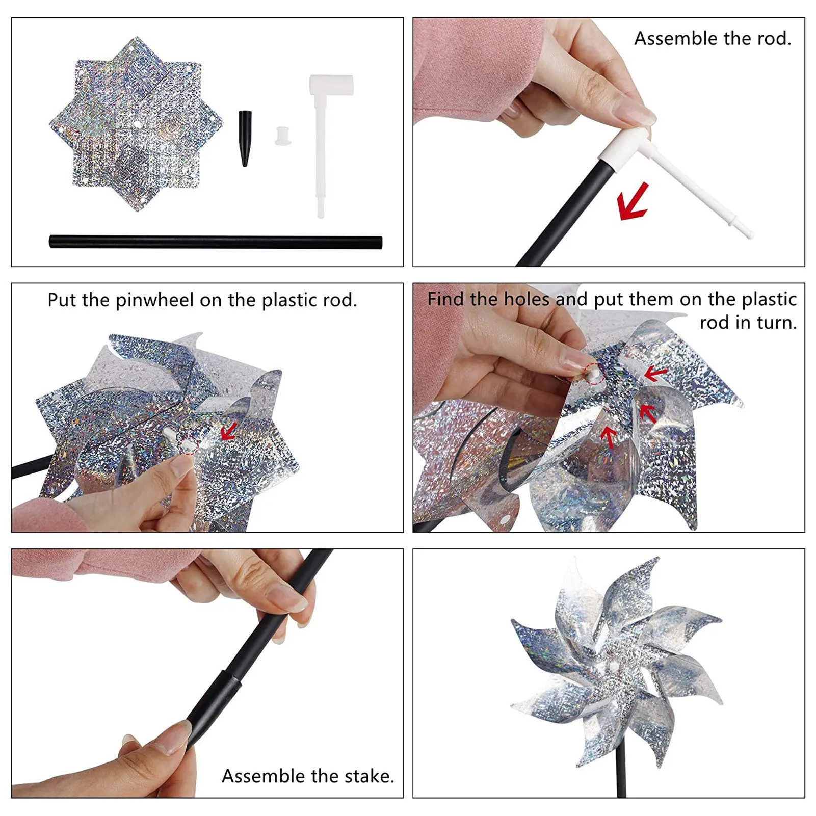 

1 Wind Spinner Garden Decorative Reflective Pinwheel Colorful Shining Material for Yard Decorations Backyard Ornament