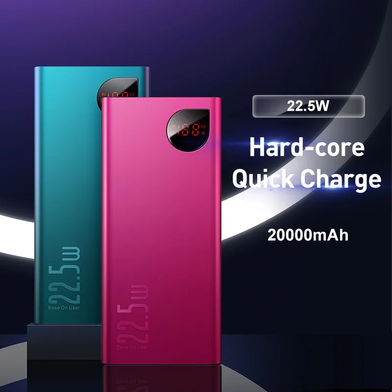 Baseus Power Bank 20000 мАч Быстрая зарядка 4 0 USB PD PowerBank портативное Внешнее зарядное