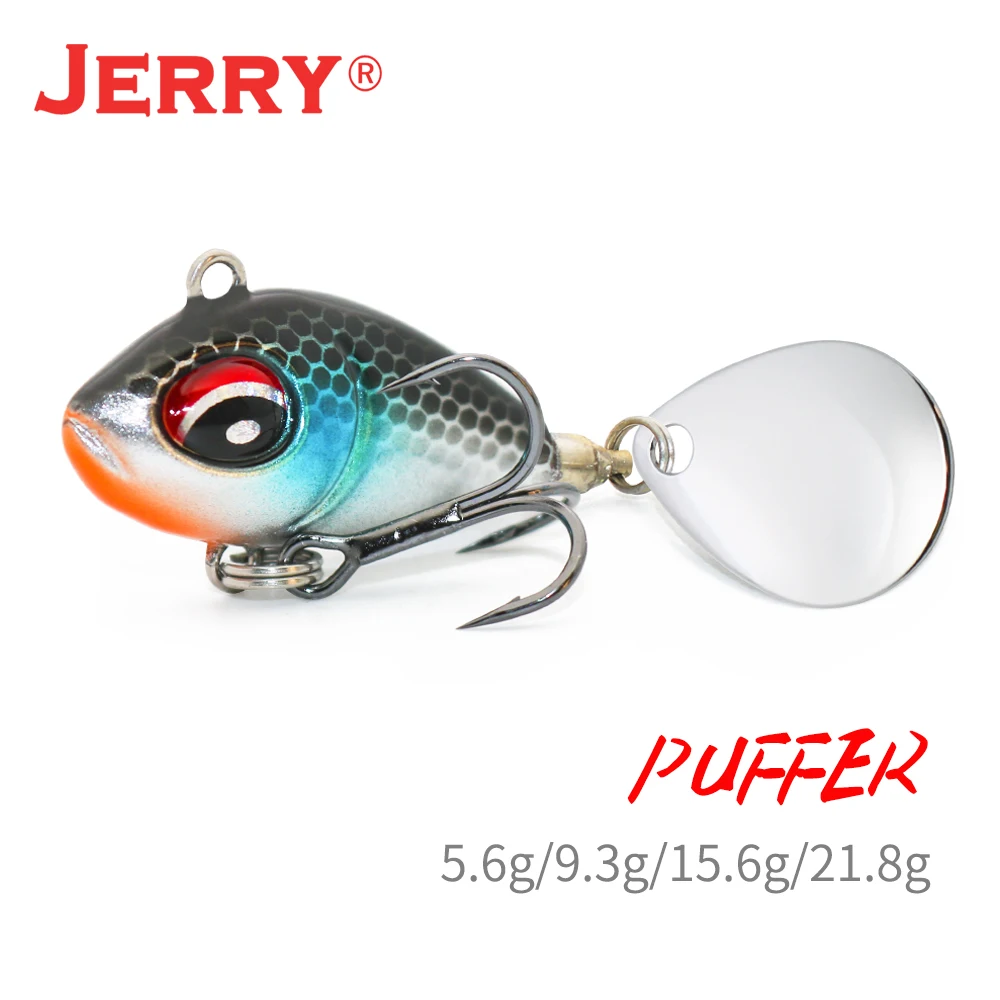 Jerry Puffer Metal VIB Vibraction Fishing Lure Spin Flashing Bait Blade Tail 5.6g 9.3g 15.6g 21.8g Wobbler Lures Pesca Tackle