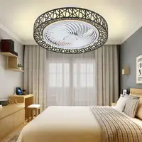 Nordic postmodern intelligent LED ceiling fan with lamp remote control bedroom decorative fan invisible silent ceiling fan lamp