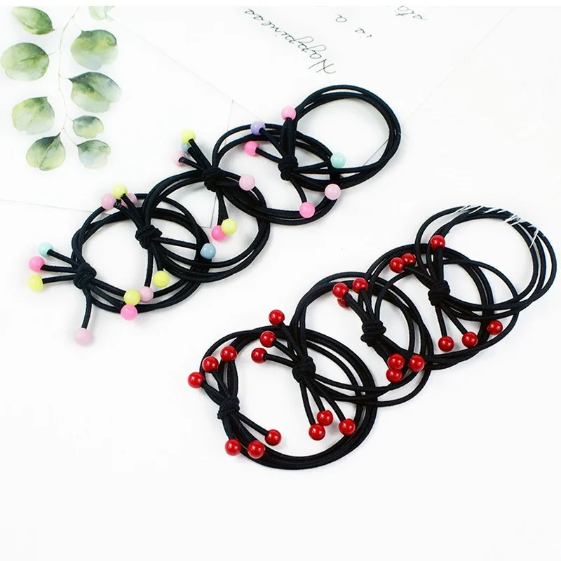

New High Elasticity Nylon Elastic Hair Bands Red Beans Ponytail for Women Girls Rubber Bands Baby Girl Headbands Accessories