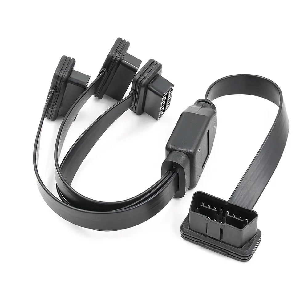 4 фута OBD2 16 штырьковый штыревой разъем плоский 1 в 3 Преобразованный кабель