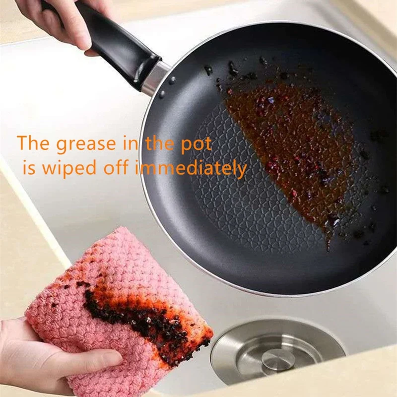 

12PCS Non-Greasy Non-Lint-Free Rags Kitchen Absorbent Wipes Table and Dishwashing Cloth Towels(25X25cm)