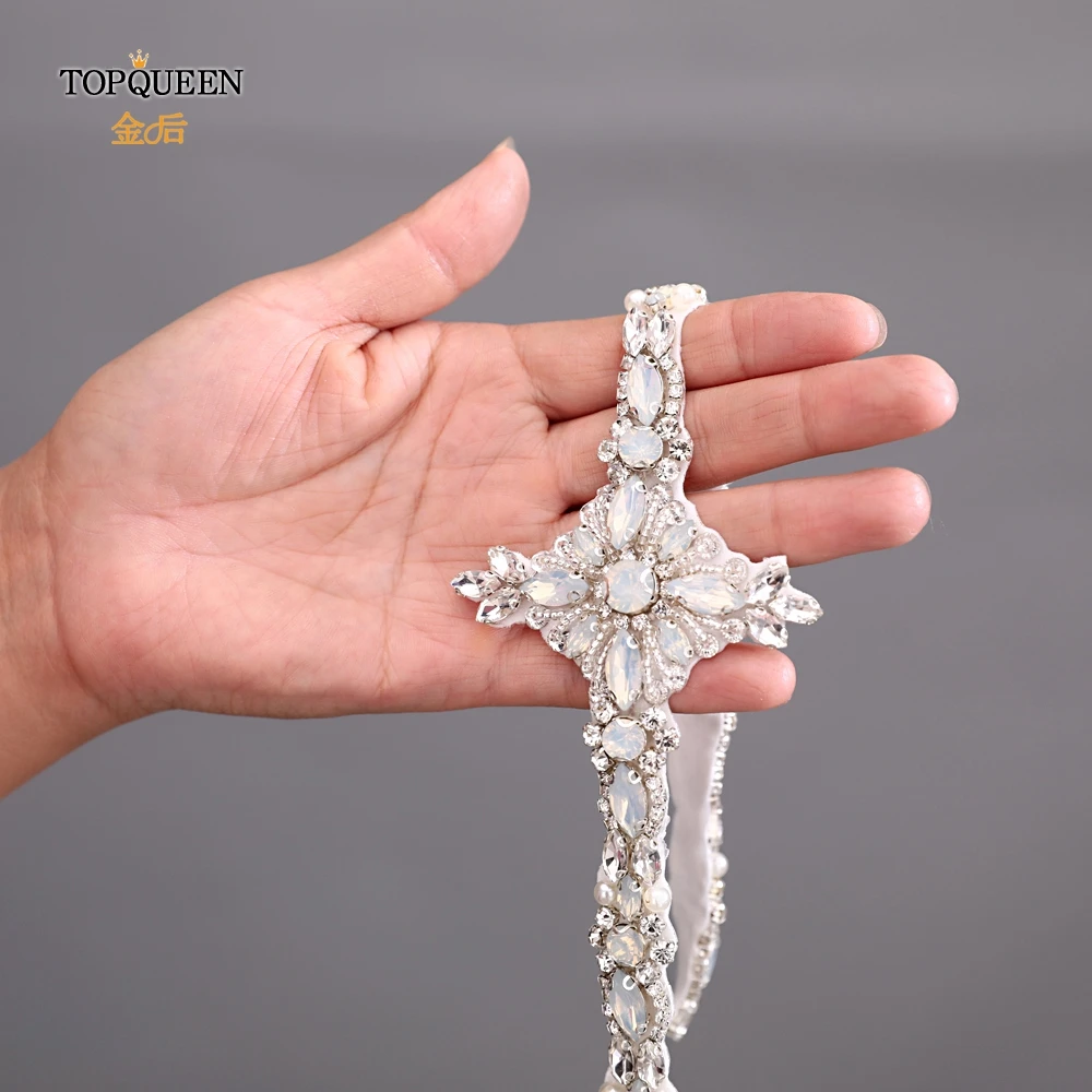 TOPQUEEN S356 Свадебная Опаловая лента украшения ремни Стразы женское свадебное