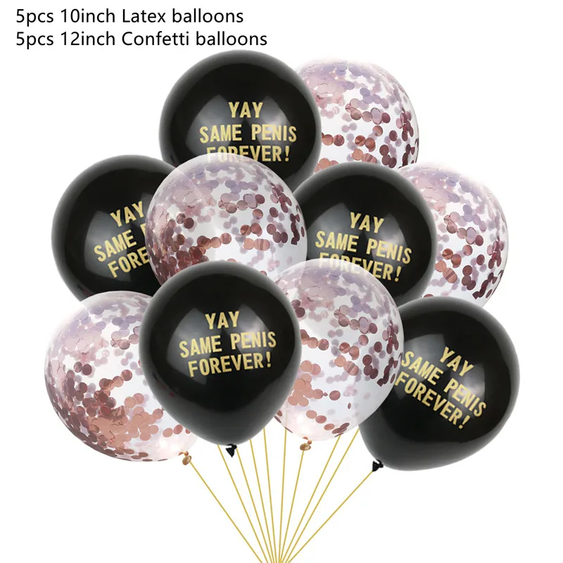 10pcs rose gold 2 Украшения для девичника тот же пенис навсегда воздушный шар невесты быть баннер гирлянда для девичника курица вечерние Mr Mrs Свадебные украшения - Цвет: 10pcs rose gold 2