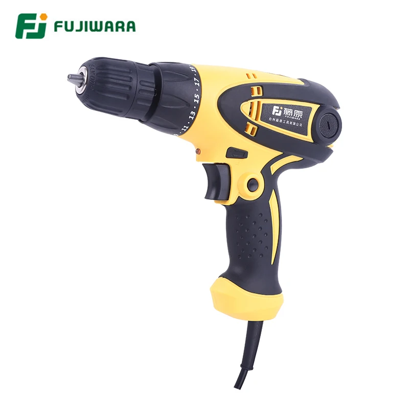FUJIWARA 350-420 Вт электрическая отвертка Мощность Ударная дрель 220 V-240 V винт ключ, дюймовый стандарт 19-Скорость регулируемый - Цвет: 350W Electric drill