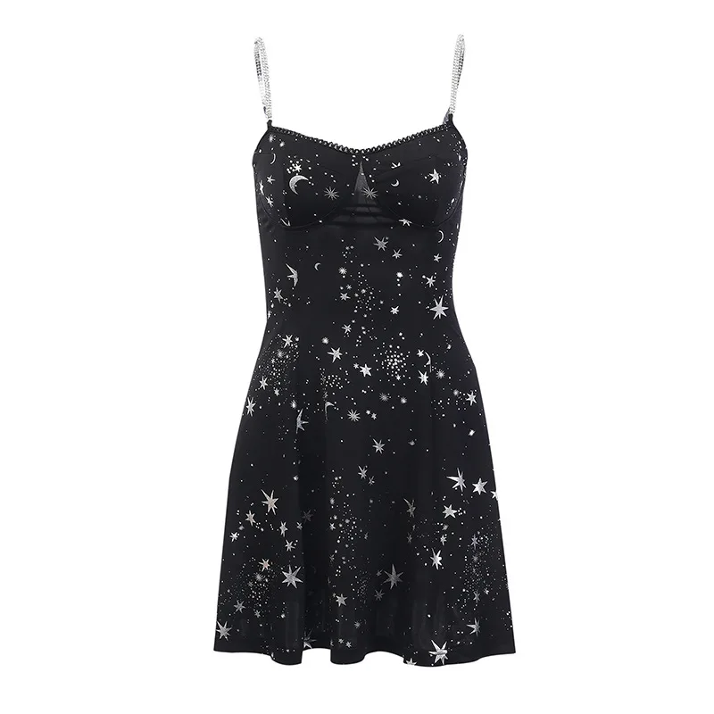 

Lolita Print Dress Open Back Sexy Sling Waist Dress Summer Women's Wear 92008 Cyberpunk Clothing
