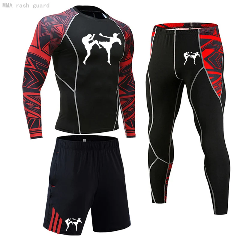 

Winter Clothes Men First layer Thermal underwear Set Track suit Men Sportswear MMA rash guard Warm sweat suit Training suits set