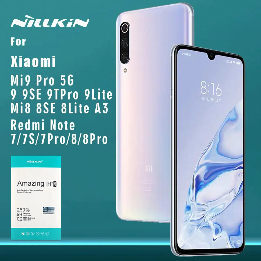 Nillkin для Xiaomi mi 9 Pro 5G 9 8 9T Pro A3 mi 9 mi 8 SE Lite 9H защитное стекло из закаленного стекла для Red mi Note 8T 8 7 Pro