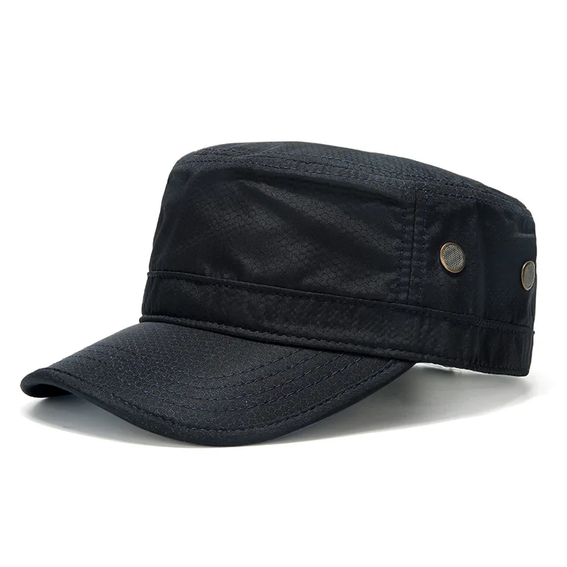 

Dry Quicky Polyester Thin Army Flat Hat Adult Outdoors Cool Sun Hats Big Bone Men and Women plus size Mesh Military Caps 55-62cm