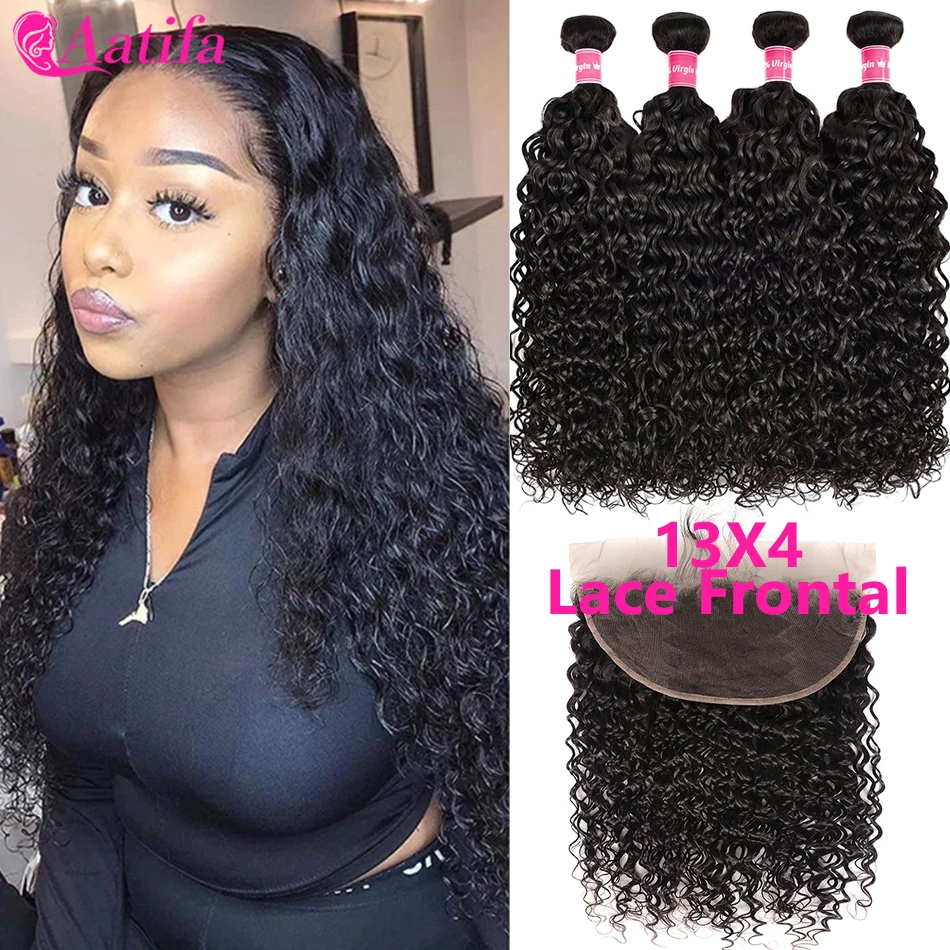 Прозрачная фронтальная сетка с пряди бразильские волнистые пучки фронтальной