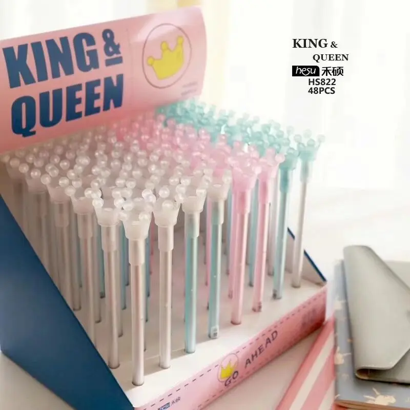 4 шт./лот Kawaii свежий стиль Корона Милая нейтральная ручка King Queen гелевая Школа Офис